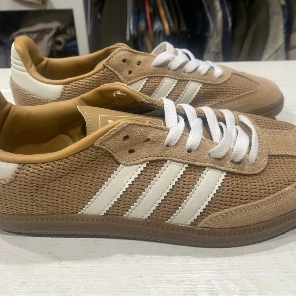 adidas | Shoes | Adidas Sambas Tan And White Casual Sneakers | Poshmark